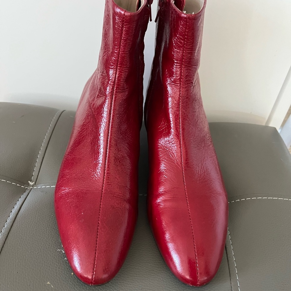 Zara Red Ankle Boots with Sleek Design